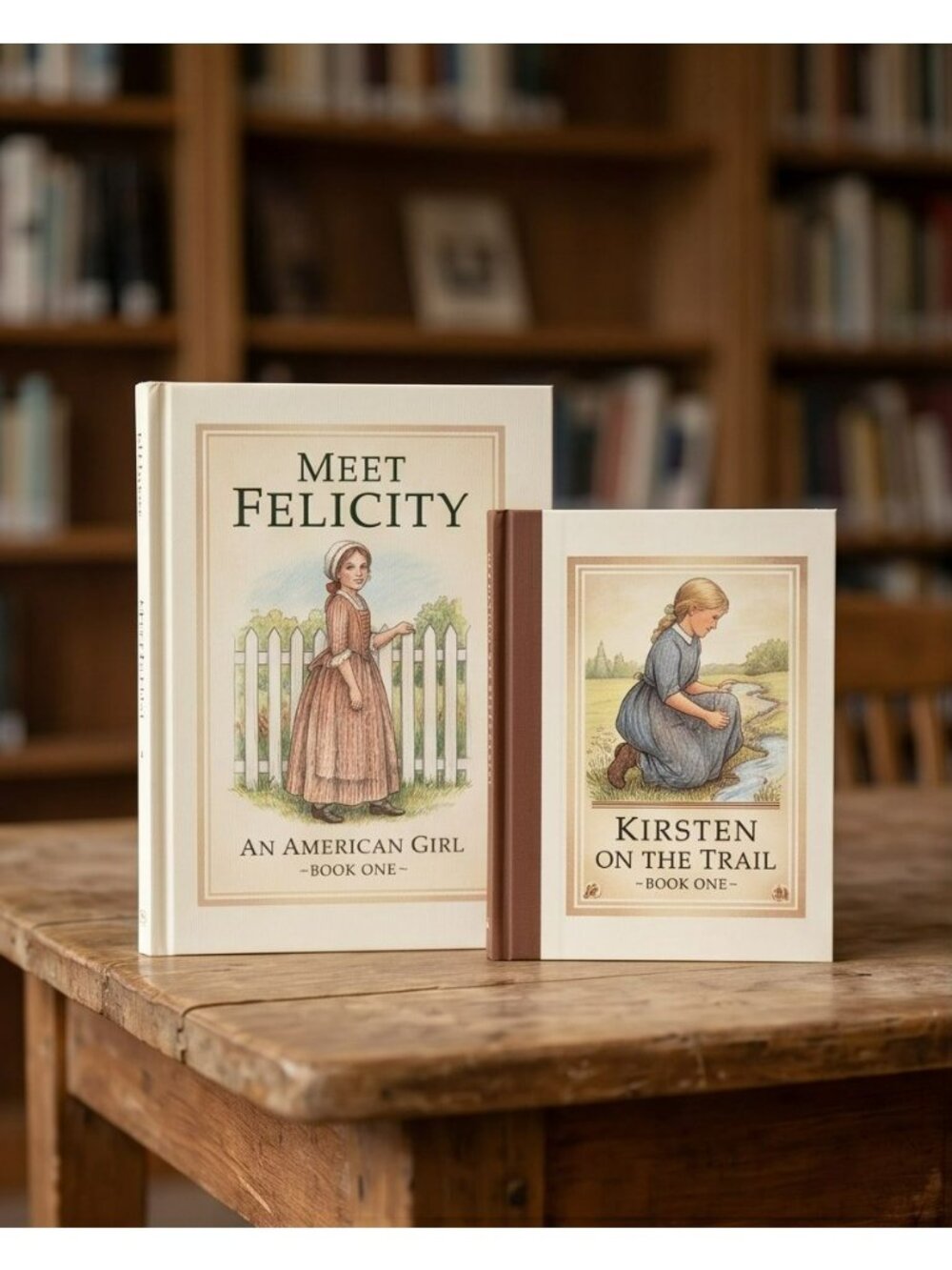 Vintage American Girl Collection Books "KIrsten on The Trail" & Meet Felicity"